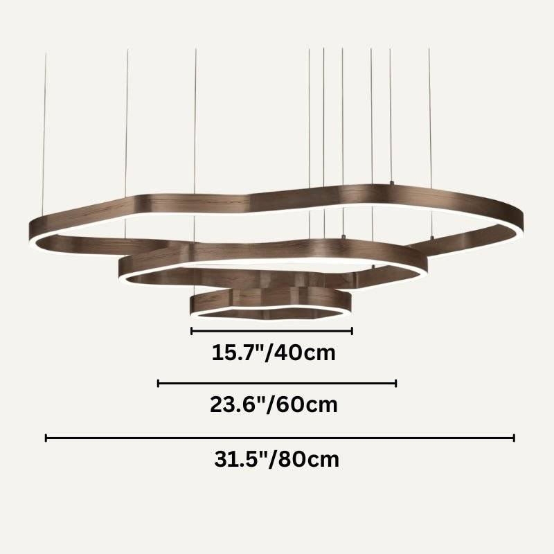 Freyza - Modern Sleek Aluminum Ring Chandelier Light for Dining Room