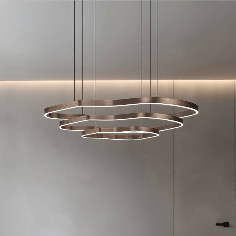 Freyza - Modern Sleek Aluminum Ring Chandelier Light for Dining Room