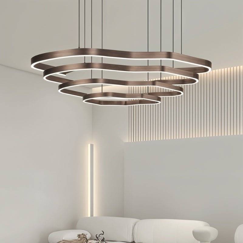 Freyza - Modern Sleek Aluminum Ring Chandelier Light for Dining Room
