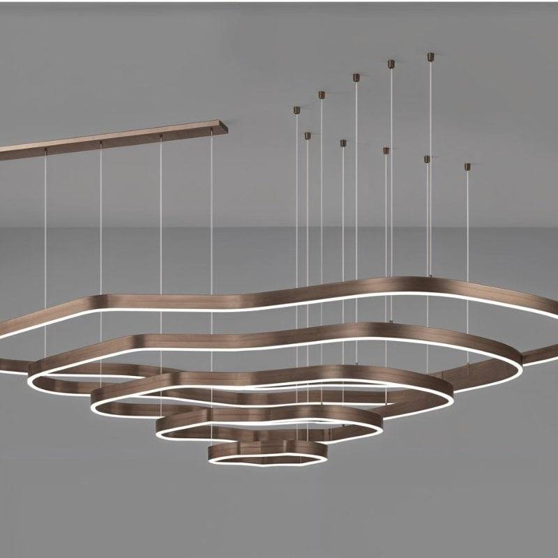 Freyza - Modern Sleek Aluminum Ring Chandelier Light for Dining Room
