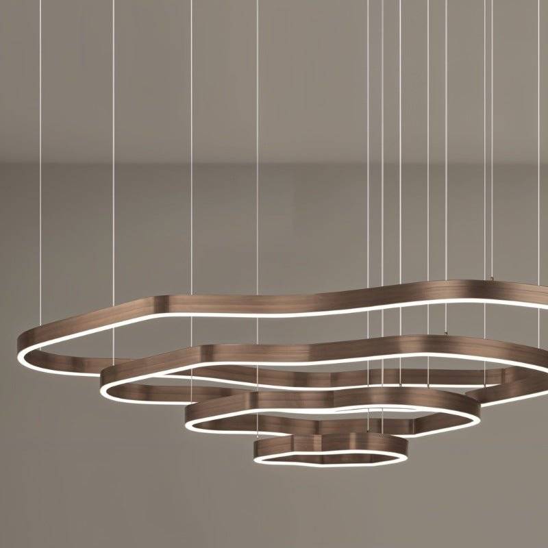 Freyza - Modern Sleek Aluminum Ring Chandelier Light for Dining Room
