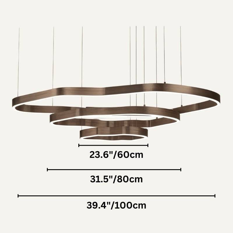Freyza - Modern Sleek Aluminum Ring Chandelier Light for Dining Room