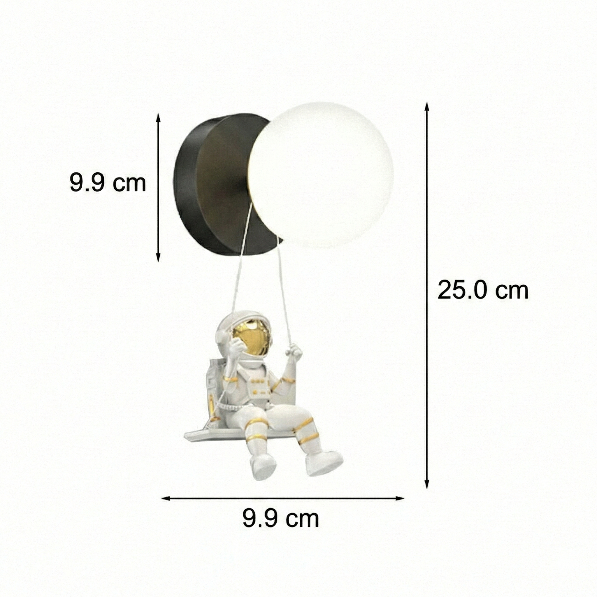 Freyza - LED Wall Sconce Light – Modern Astronaut Round Ball Spaceman (25x10cm / 9.8x3.9in)