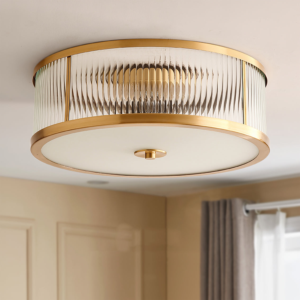 Freyza | Avvynila Brass Glass Brass Glass Ceiling Light – Bedroom Living Room