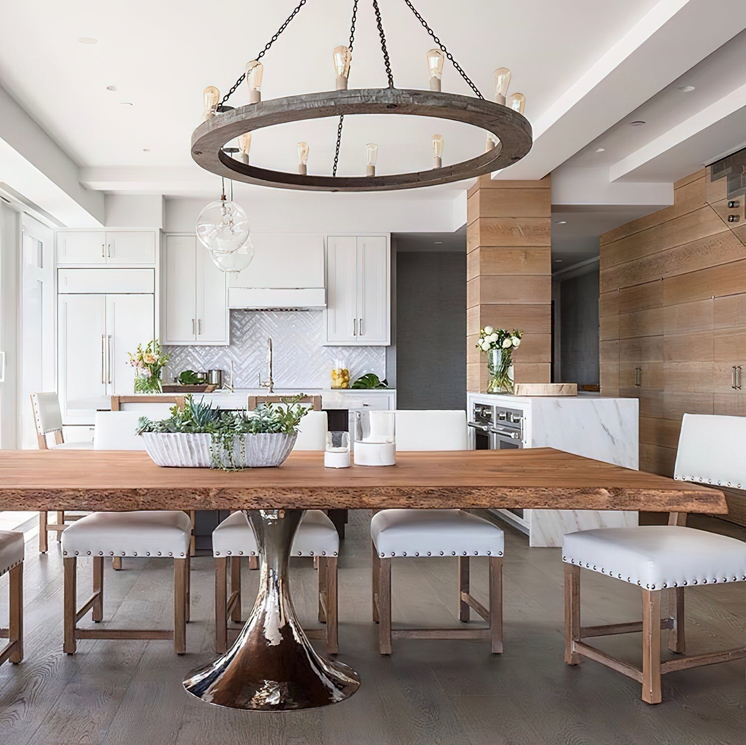 Freyza | Armirila Vintage-Industrie-Holzkronleuchter – Industrieller Esszimmer-Wohnzimmer-Leuchter