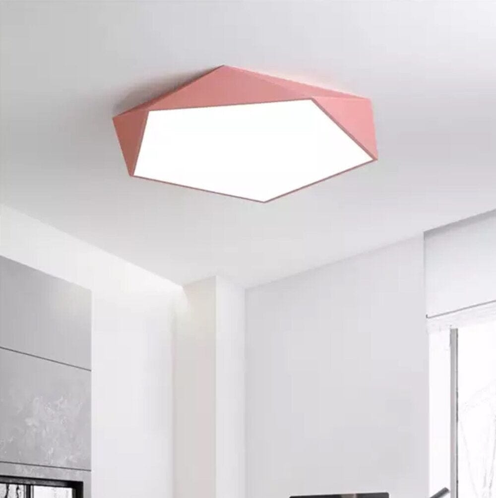 Freyza - Geometra | Modern Stylish Flush Mount Ceiling Light Fixture with Dimmable LED