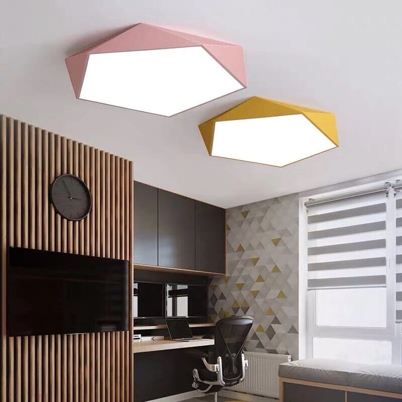 Freyza - Geometra | Modern Stylish Flush Mount Ceiling Light Fixture with Dimmable LED