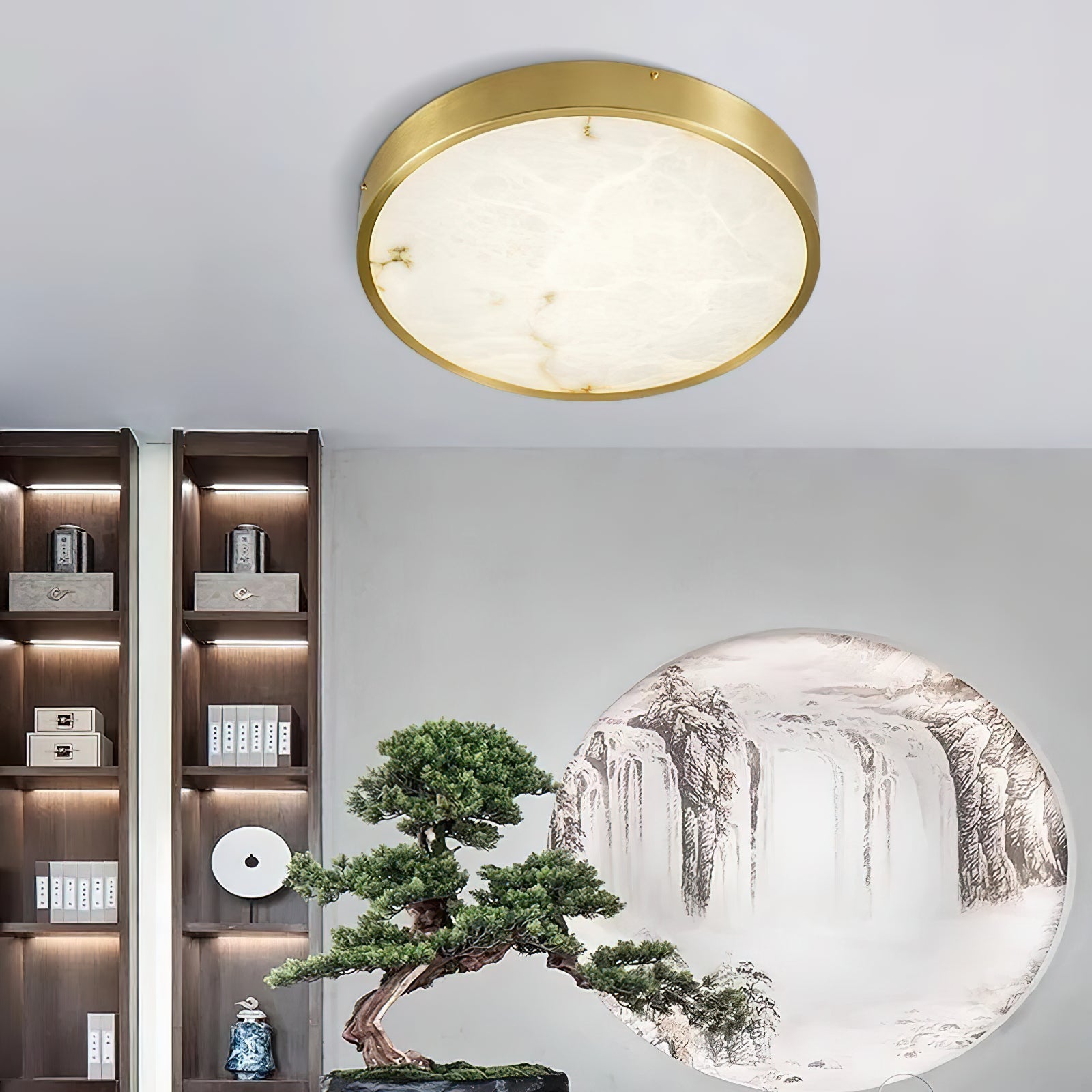 Freyza | Eingelassene Alabaster-Deckenleuchte Uzoror – Schlafzimmer, Wohnzimmer