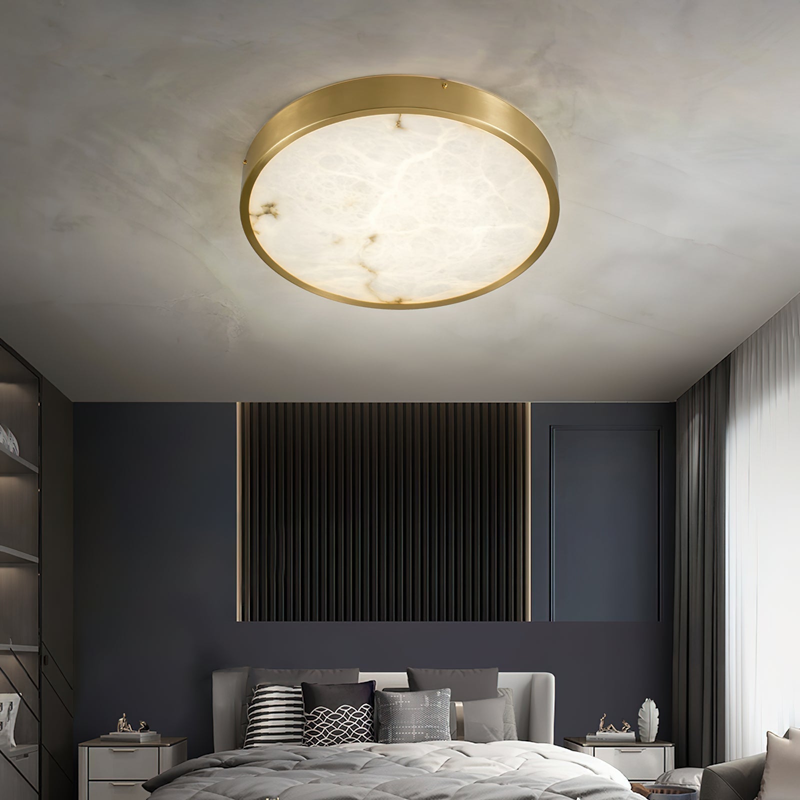 Freyza | Eingelassene Alabaster-Deckenleuchte Uzoror – Schlafzimmer, Wohnzimmer