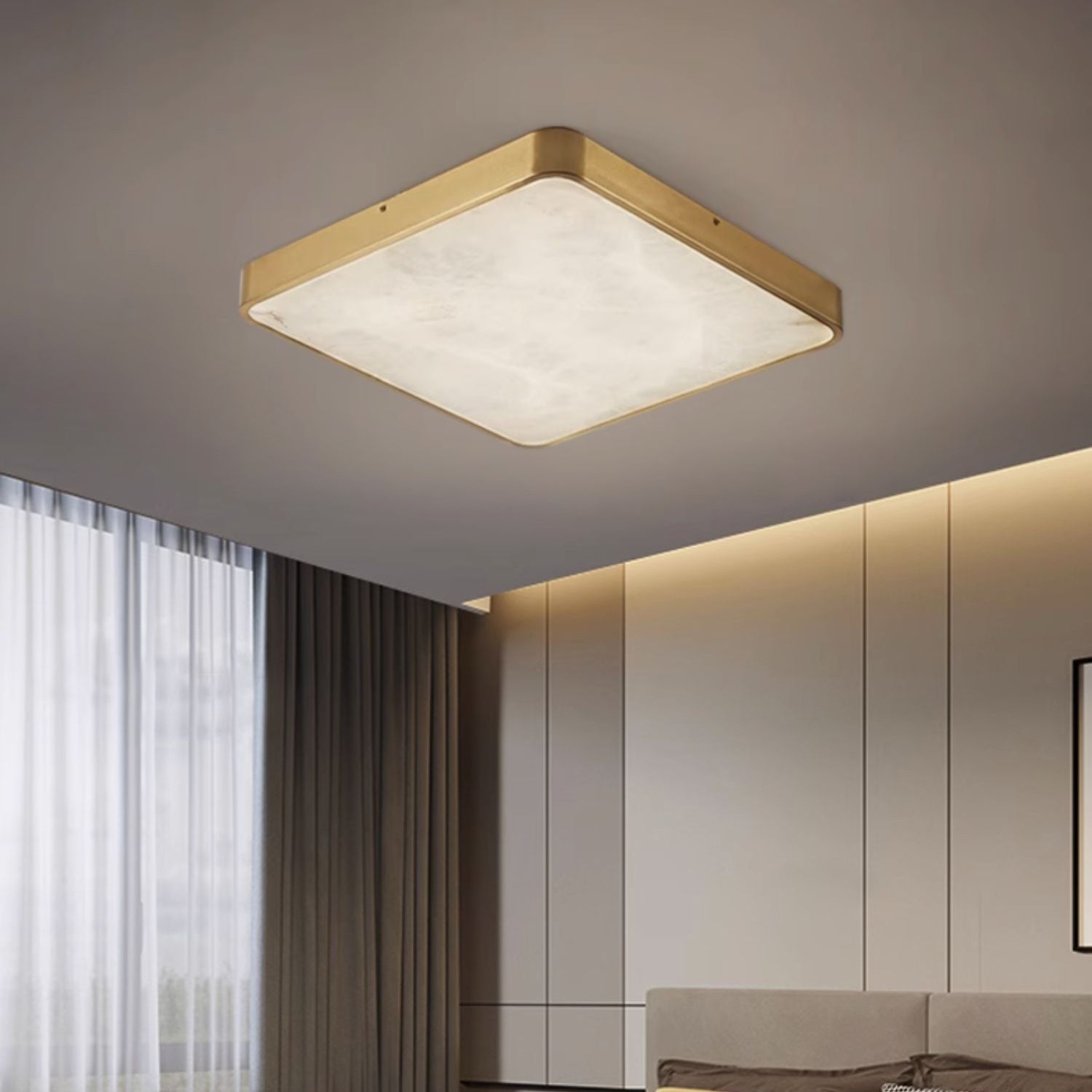 Freyza | Eingelassene Alabaster-Deckenleuchte Uzoror – Schlafzimmer, Wohnzimmer