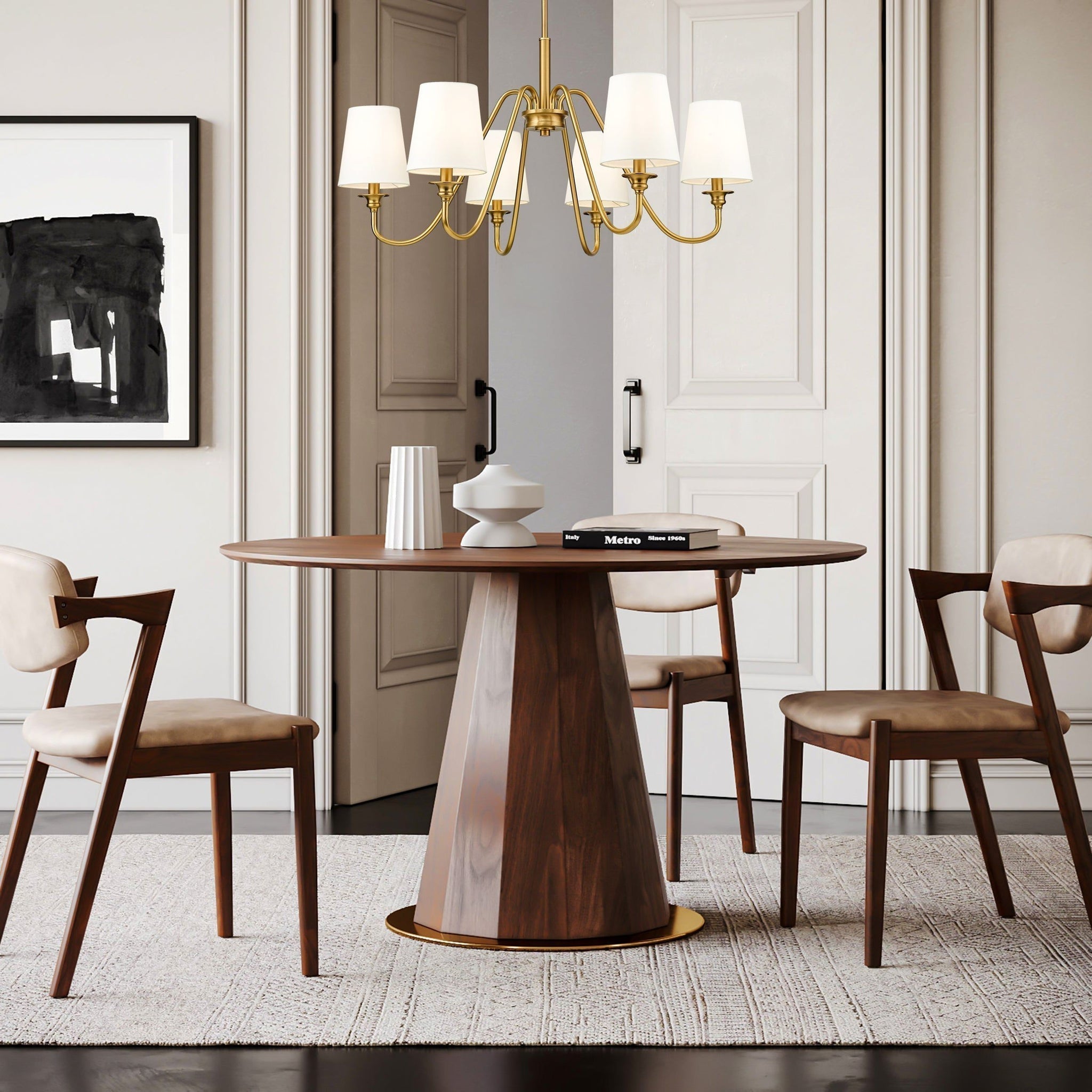 Freyza | Vavenus Vintage-Industrielle Messing-Stoffpendelleuchte – Industrielles Esszimmer, Wohnzimmer