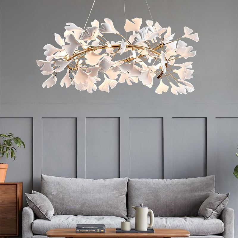 Freyza | Lustre en céramique doré moderne Olivia – Salle à manger et salon modernes