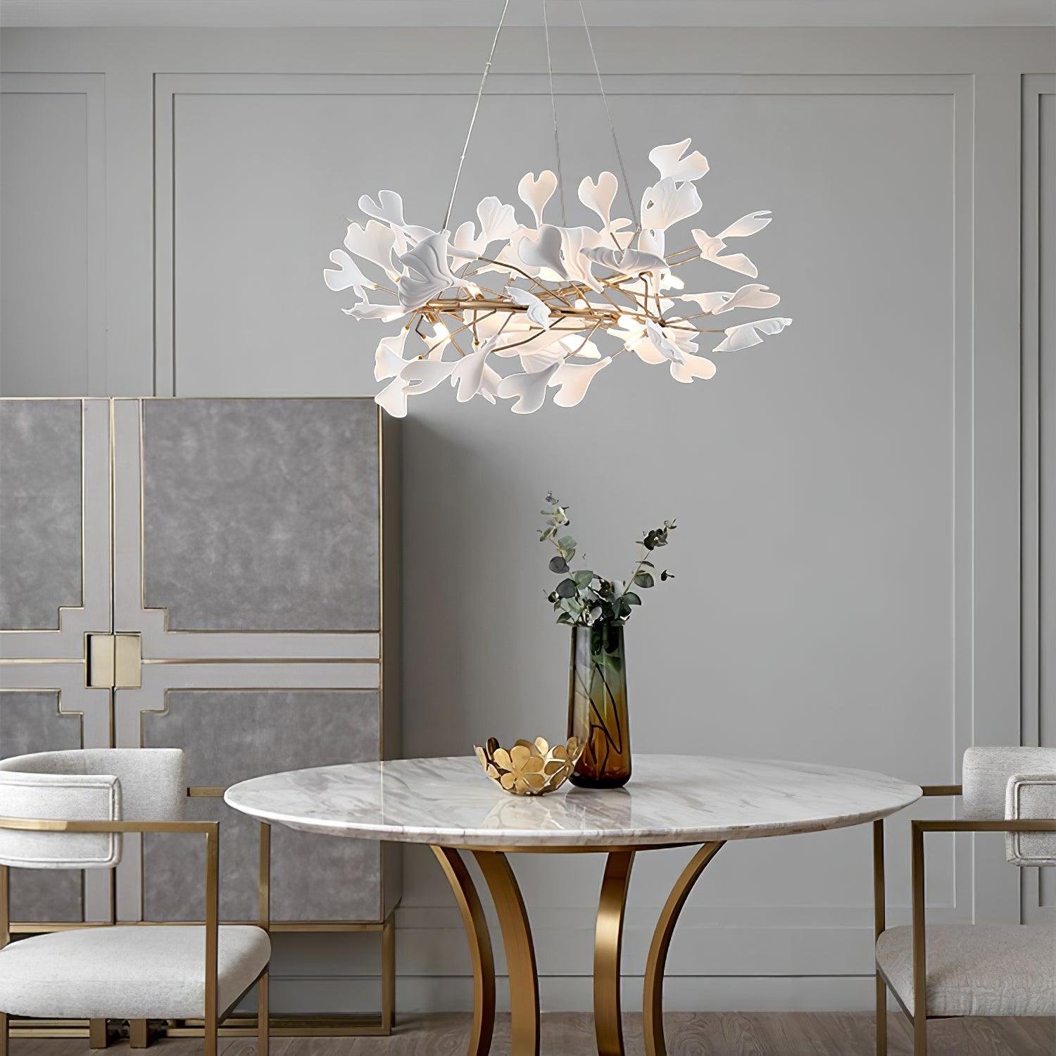 Freyza | Lustre en céramique doré moderne Olivia – Salle à manger et salon modernes