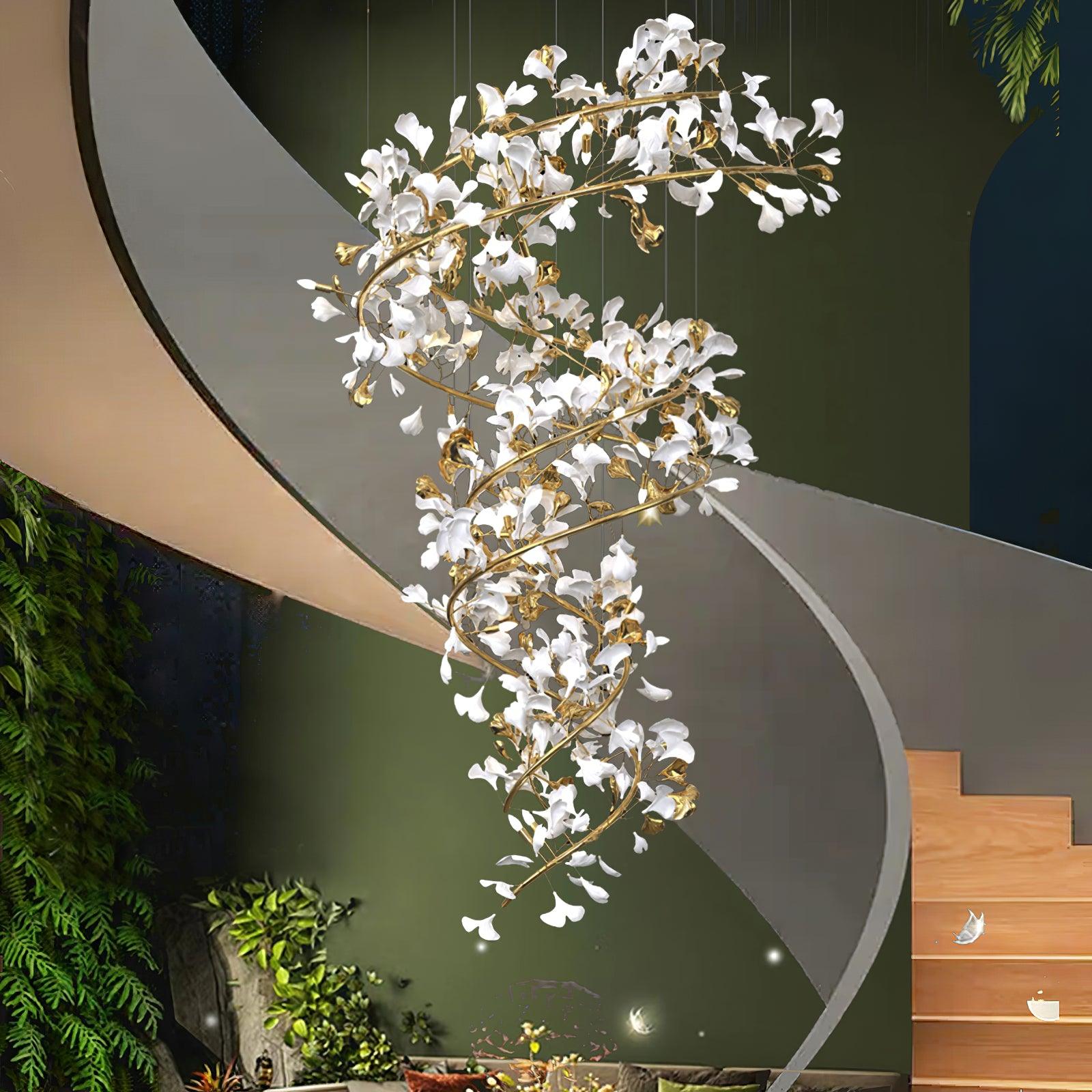 Freyza | Lustre moderne en céramique dorée Olivia – Salle à manger et salon modernes