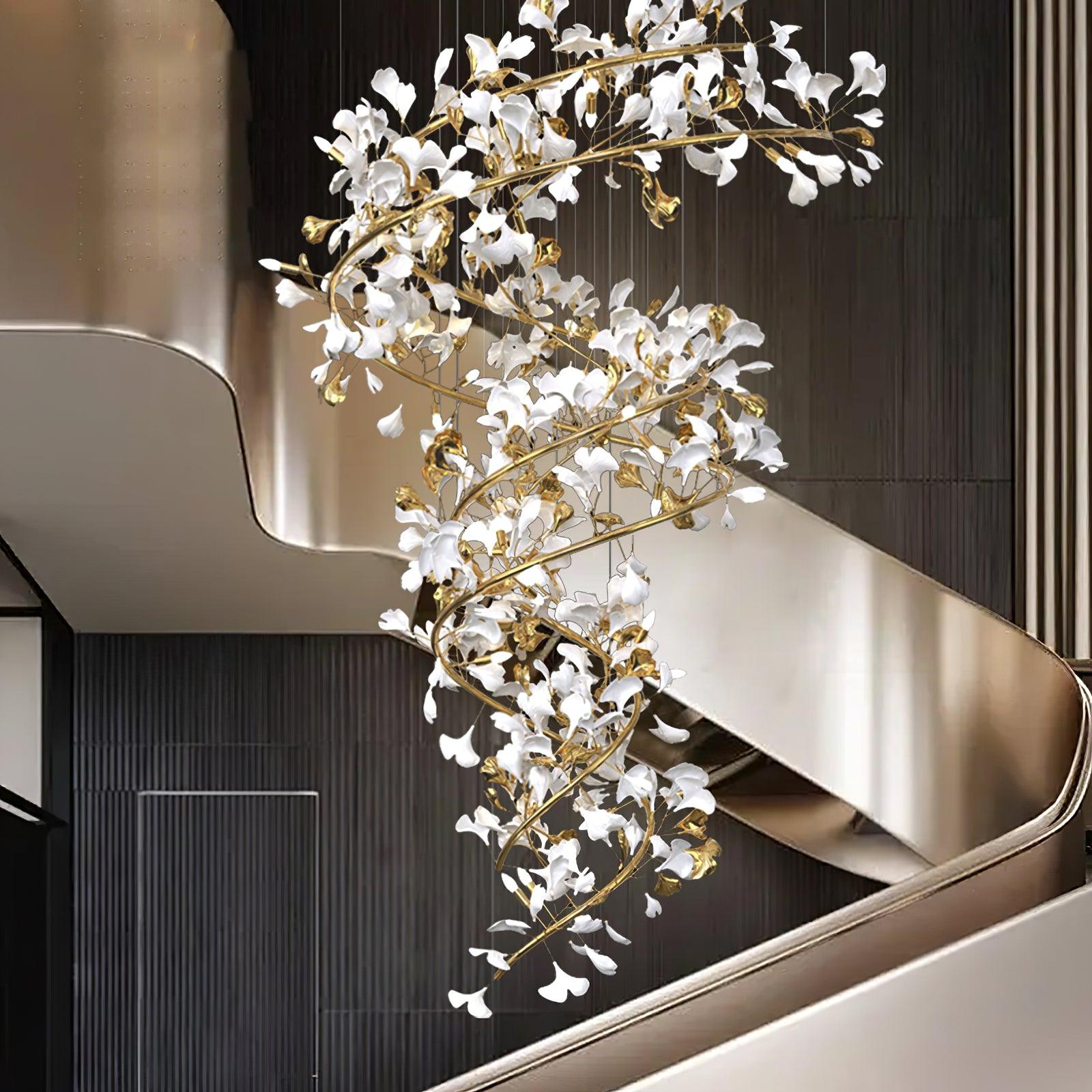 Freyza | Lustre moderne en céramique dorée Olivia – Salle à manger et salon modernes