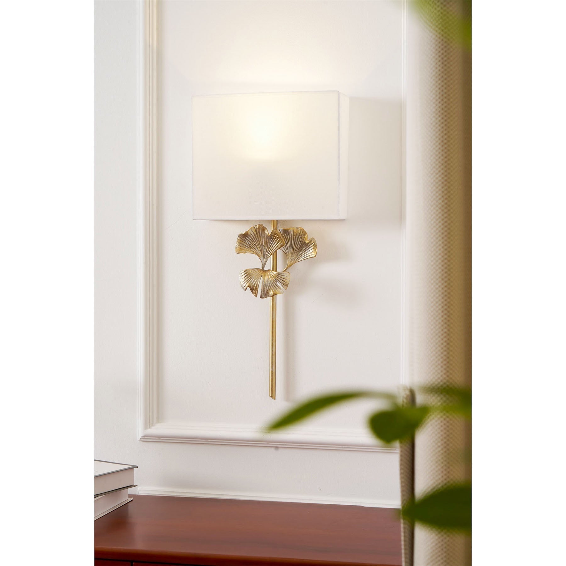 Freyza | Velaeyra Brass Fabric Brass Fabric Wall Light – Bedroom Hallway
