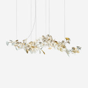 Freyza | Lustre à structure métallique dorée et blanche – Lustre moderne pour salle à manger et salon