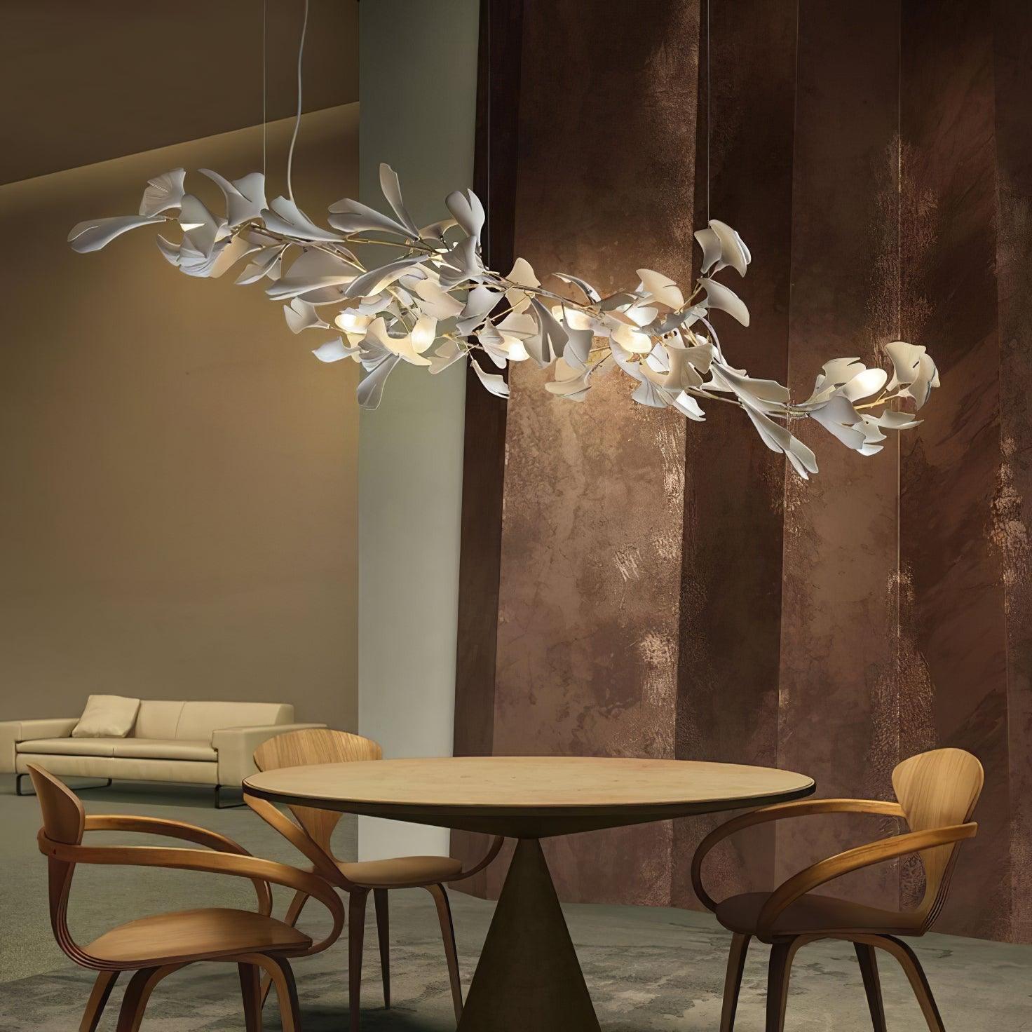 Freyza | Lustre à structure métallique dorée et blanche – Lustre moderne pour salle à manger et salon