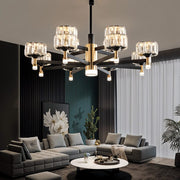 Freyza - GlanzChic | Elegant Modern Crystal Black Iron Chandelier