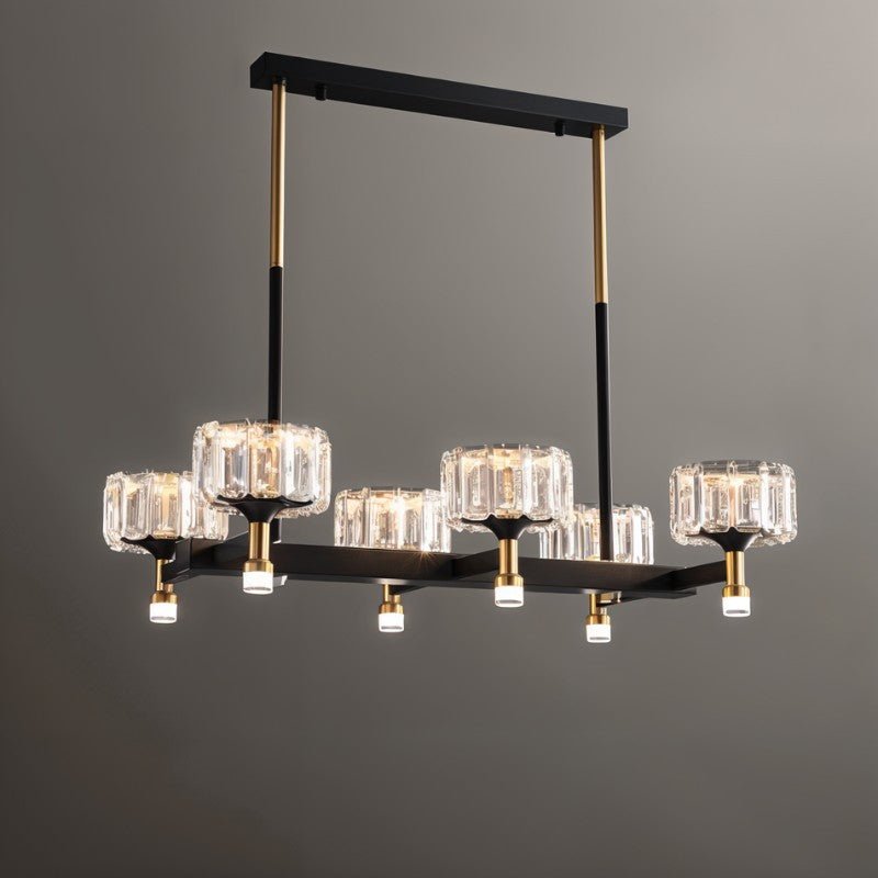Freyza - GlanzChic | Elegant Modern Crystal Black Iron Chandelier