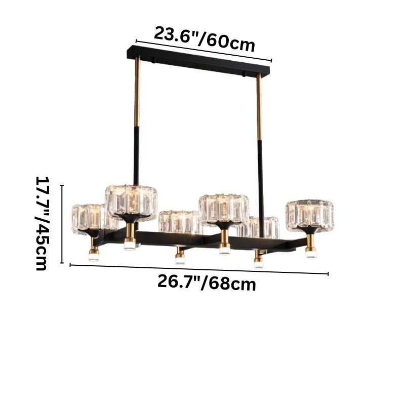 Freyza - GlanzChic | Elegant Modern Crystal Black Iron Chandelier