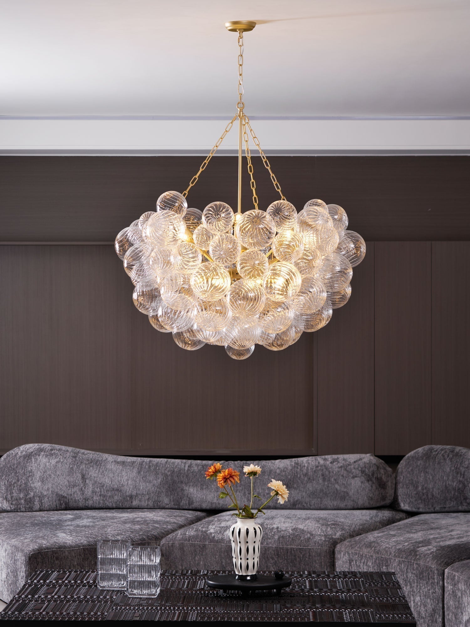 Freyza | Lustre Aurora en verre – Lustre moderne pour salle à manger et salon