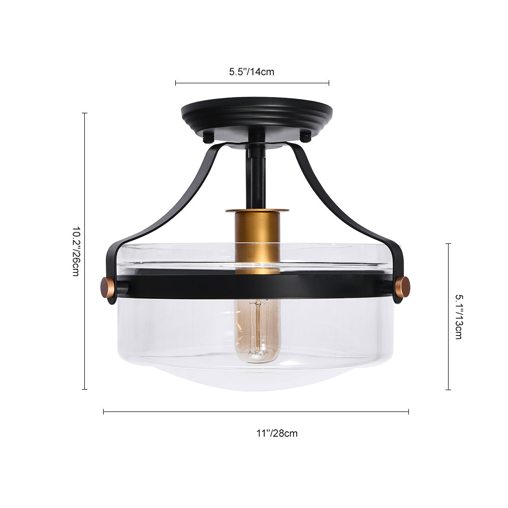 Freyza | Alvorna Minimalist Glass Glass Ceiling Light – Minimalist Bedroom Living Room