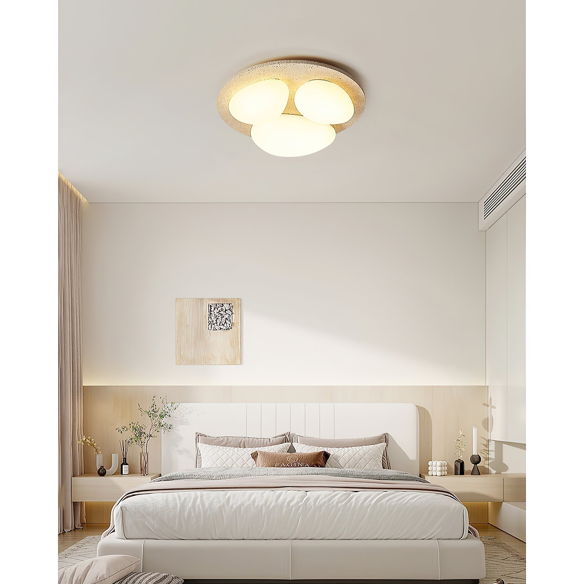 Freyza | Plafonnier en plastique effet travertin Lylaeen – Chambre à coucher, salon