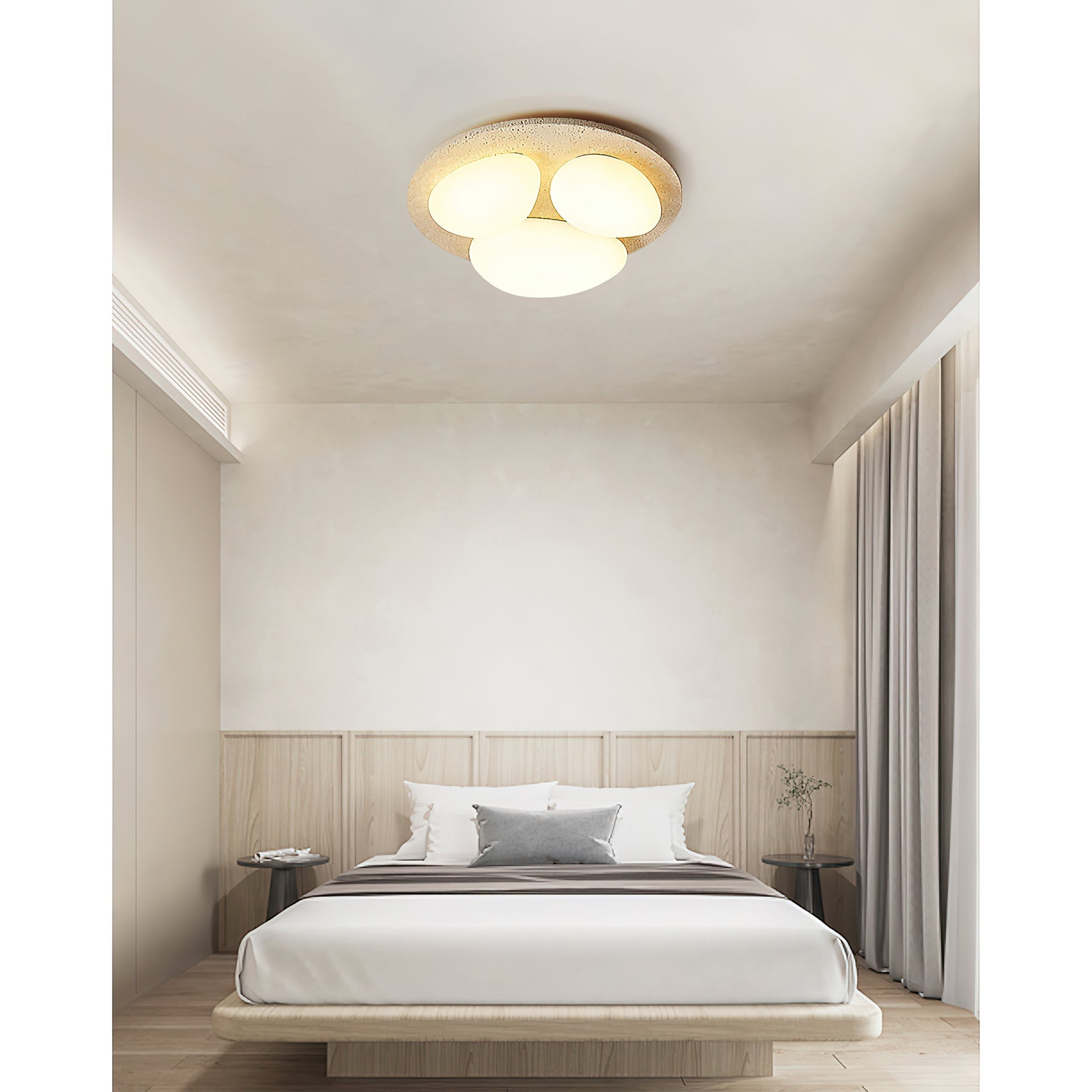 Freyza | Plafonnier en plastique effet travertin Lylaeen – Chambre à coucher, salon