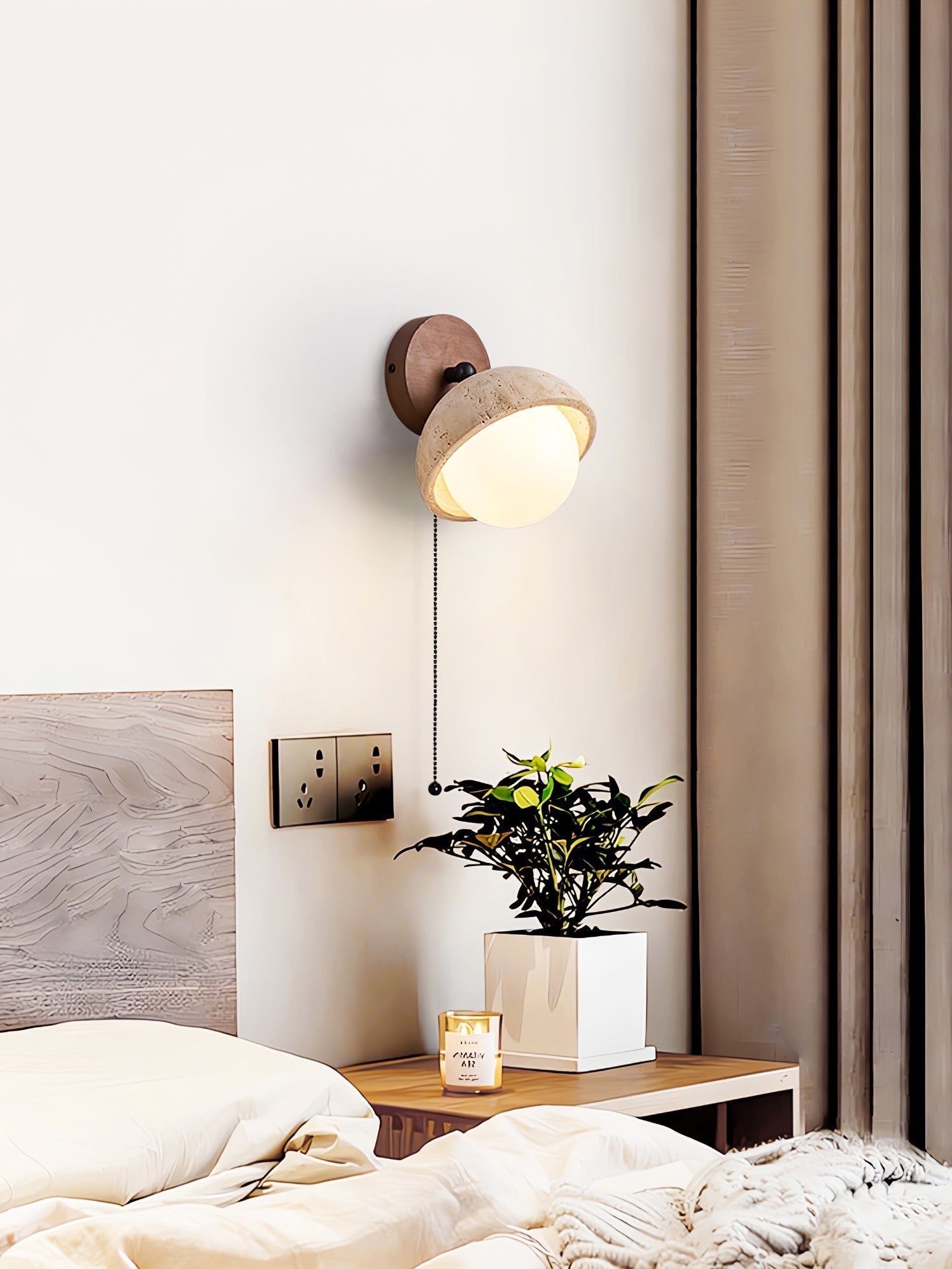 Freyza | Applique murale en travertin en forme d’arc – Chambre, couloir