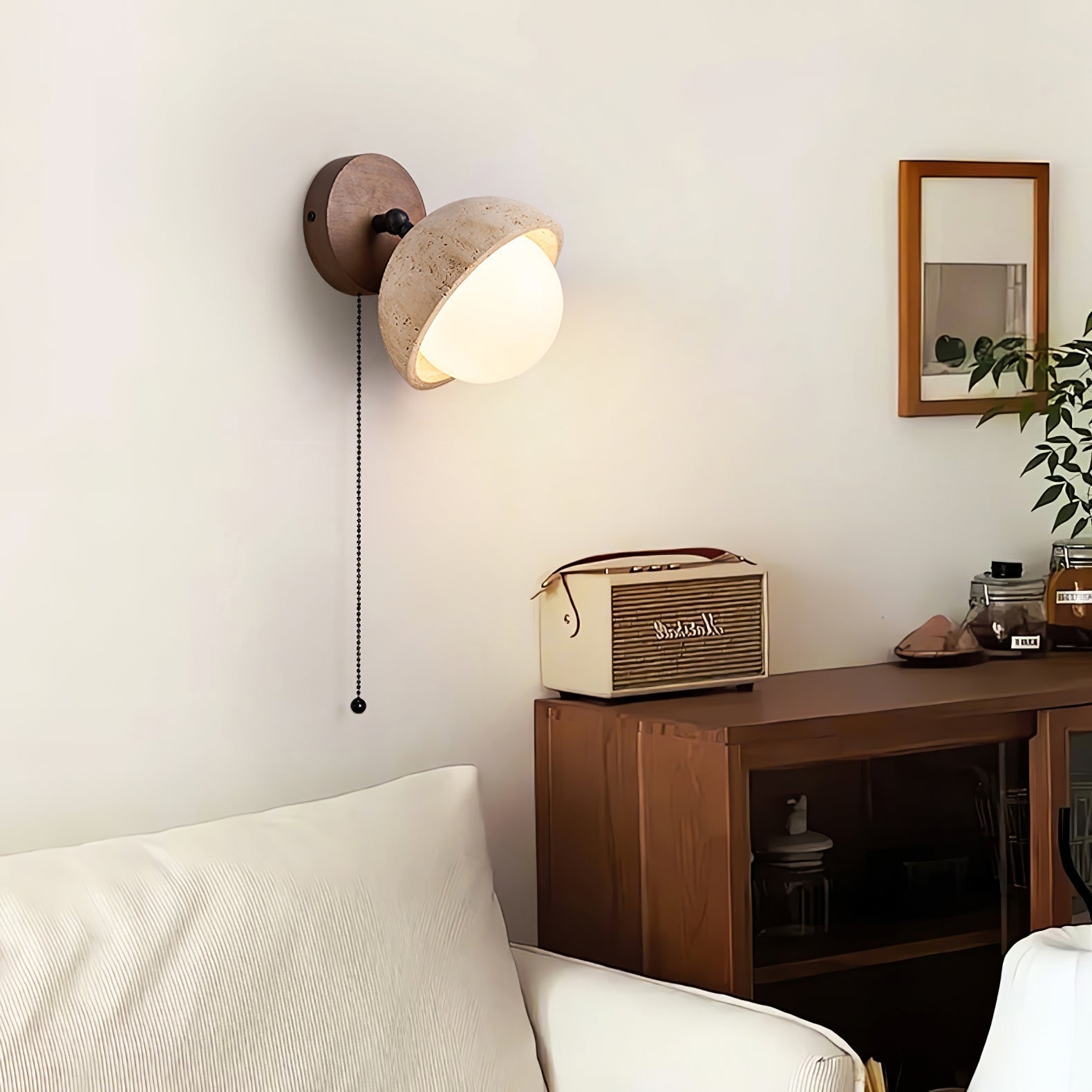 Freyza | Applique murale en travertin en forme d’arc – Chambre, couloir