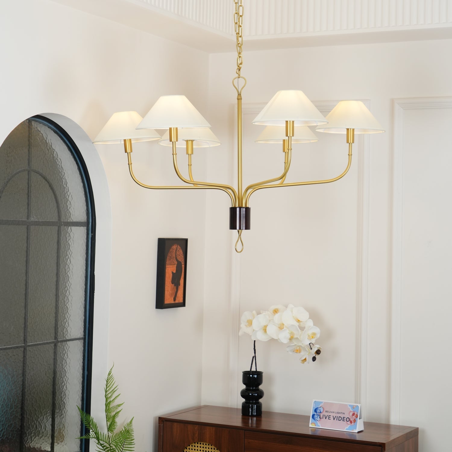 Freyza | Ulshaaris Vintage Industrial Brass Fabric Chandelier – Industrial Dining Room Living Room