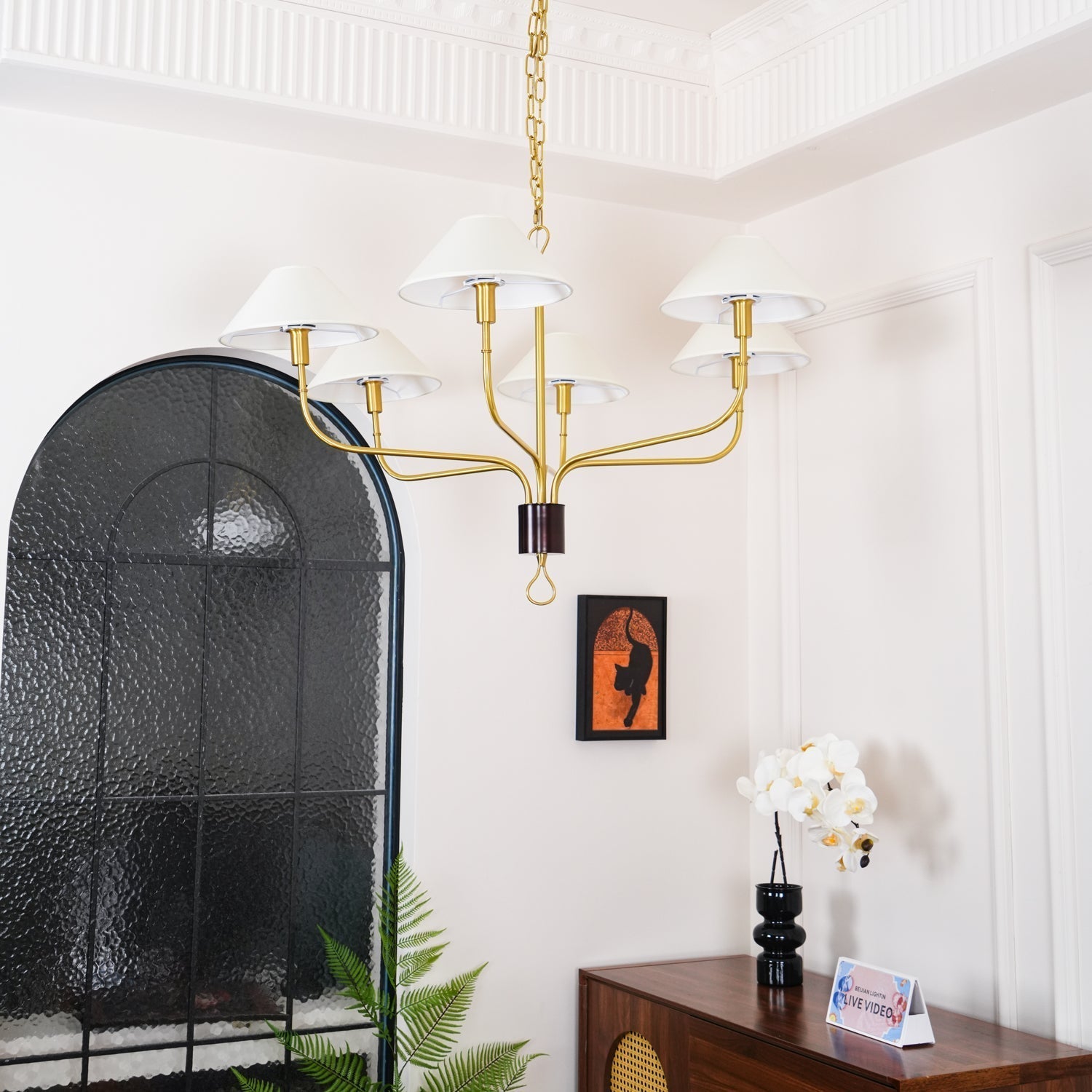 Freyza | Ulshaaris Vintage Industrial Brass Fabric Chandelier – Industrial Dining Room Living Room