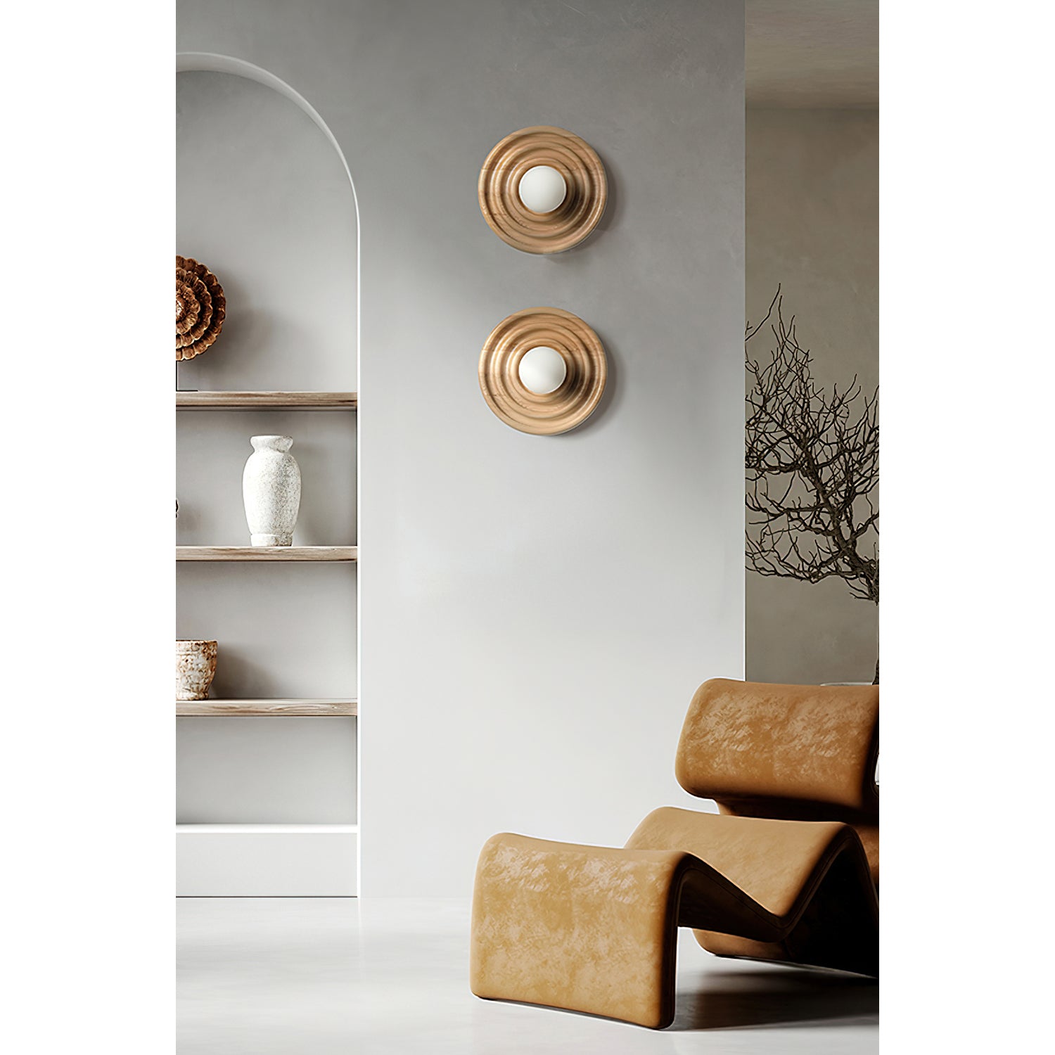 Freyza | Ultalora Holz-Glas-Wandlampe – Schlafzimmer, Flur