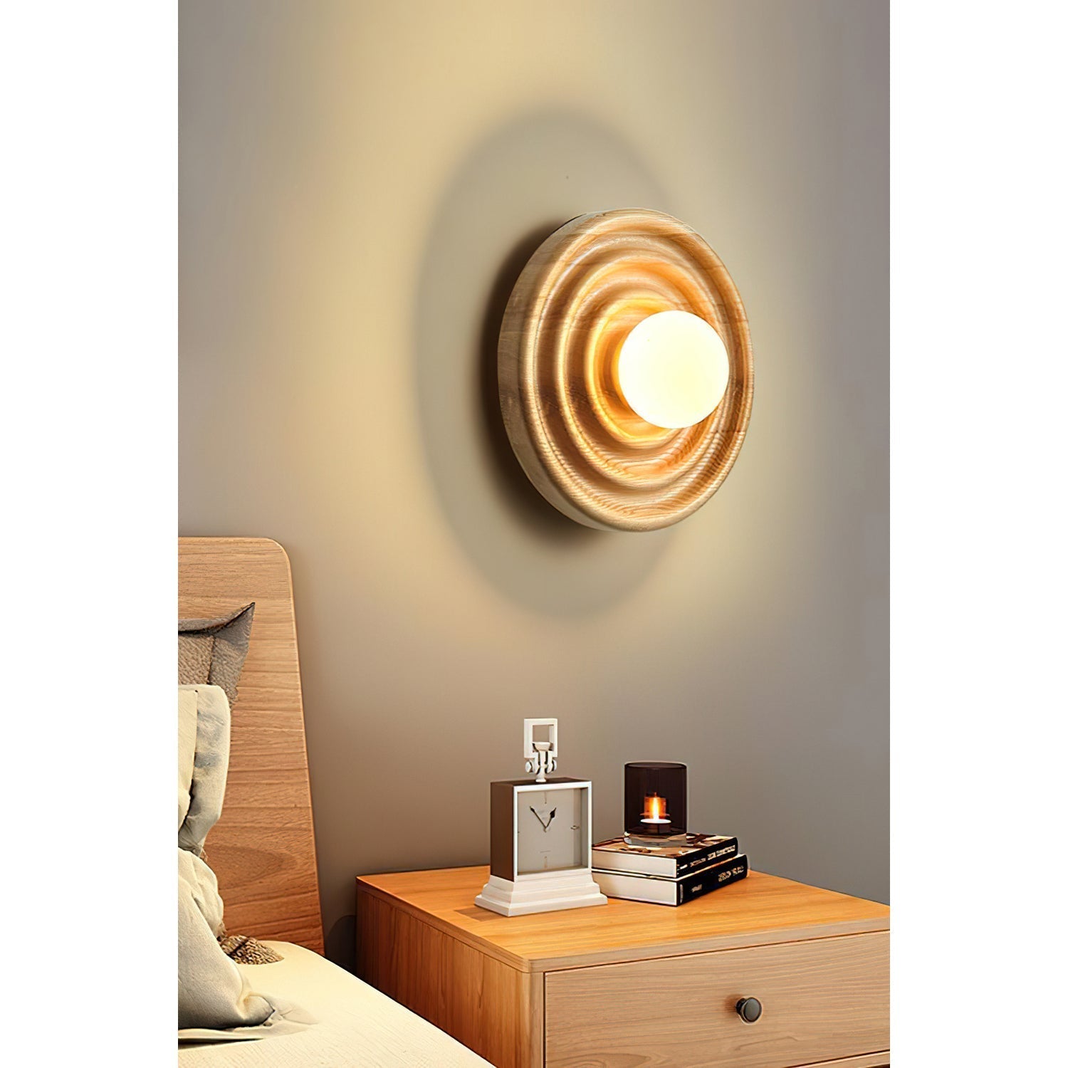 Freyza | Ultalora Holz-Glas-Wandlampe – Schlafzimmer, Flur