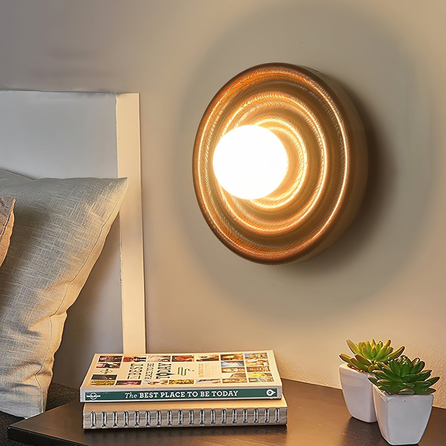Freyza | Ultalora Holz-Glas-Wandlampe – Schlafzimmer, Flur