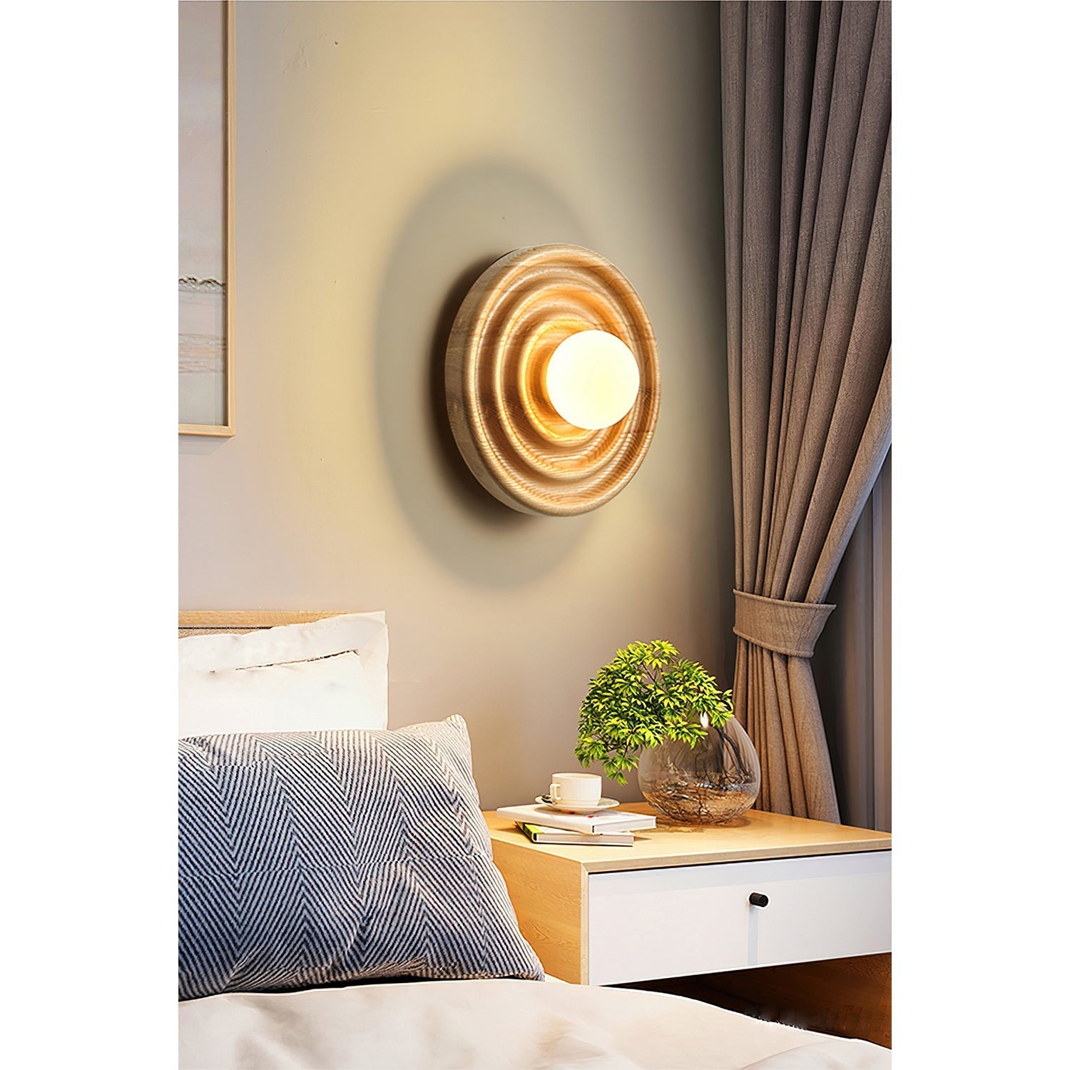 Freyza | Ultalora Holz-Glas-Wandlampe – Schlafzimmer, Flur