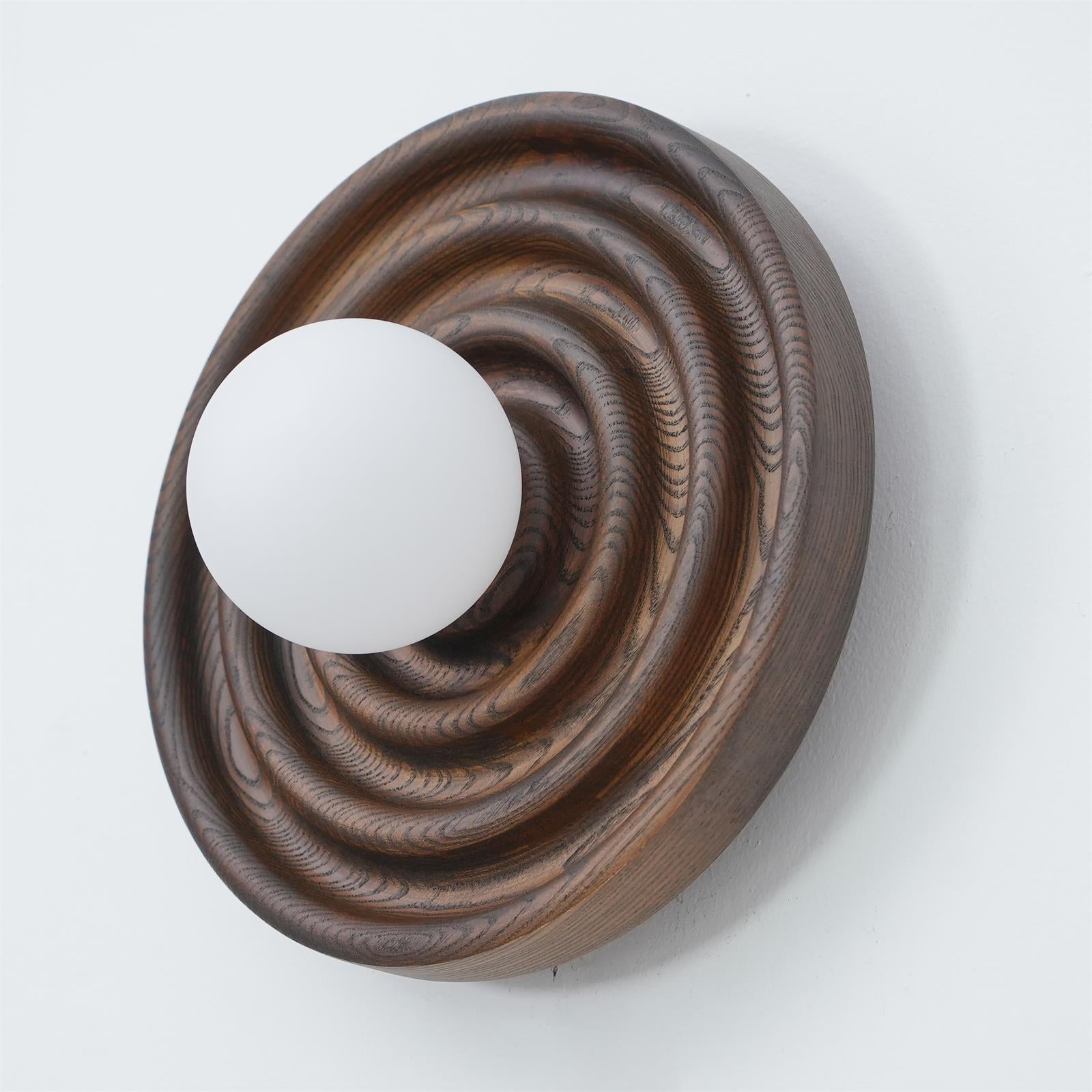 Freyza | Wall Ripple Ash Glass Wood Wall Light – Bedroom Hallway