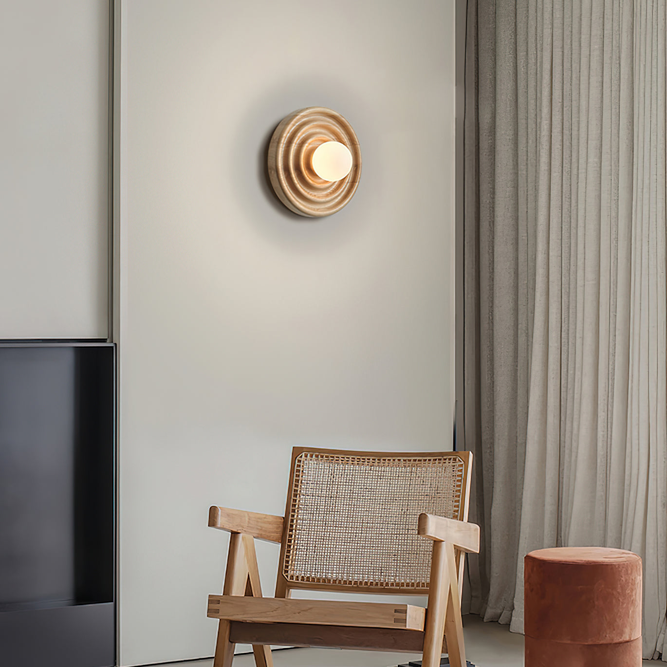 Freyza | Ultalora Holz-Glas-Wandlampe – Schlafzimmer, Flur