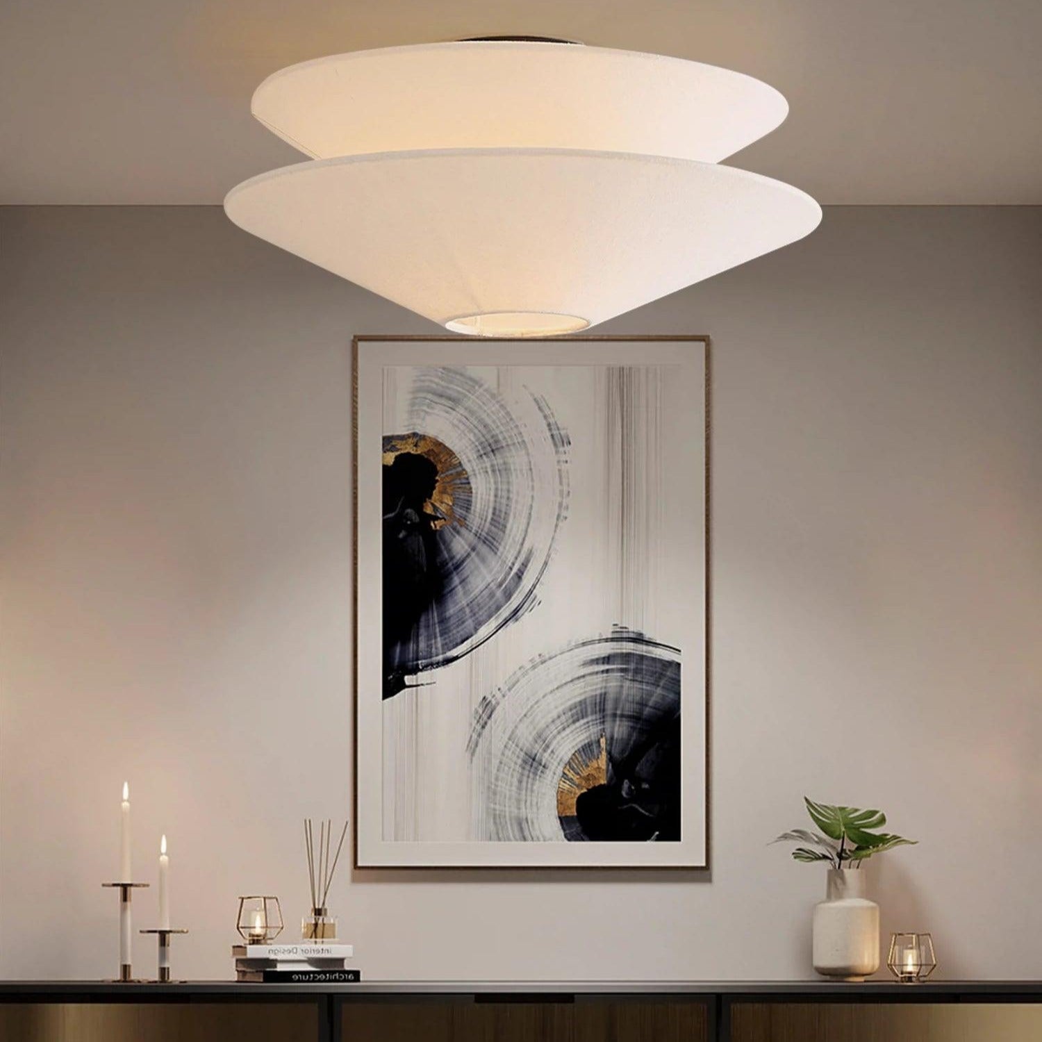 Freyza | Plafonnier affleurant en tissu – Chambre, couloir, cuisine
