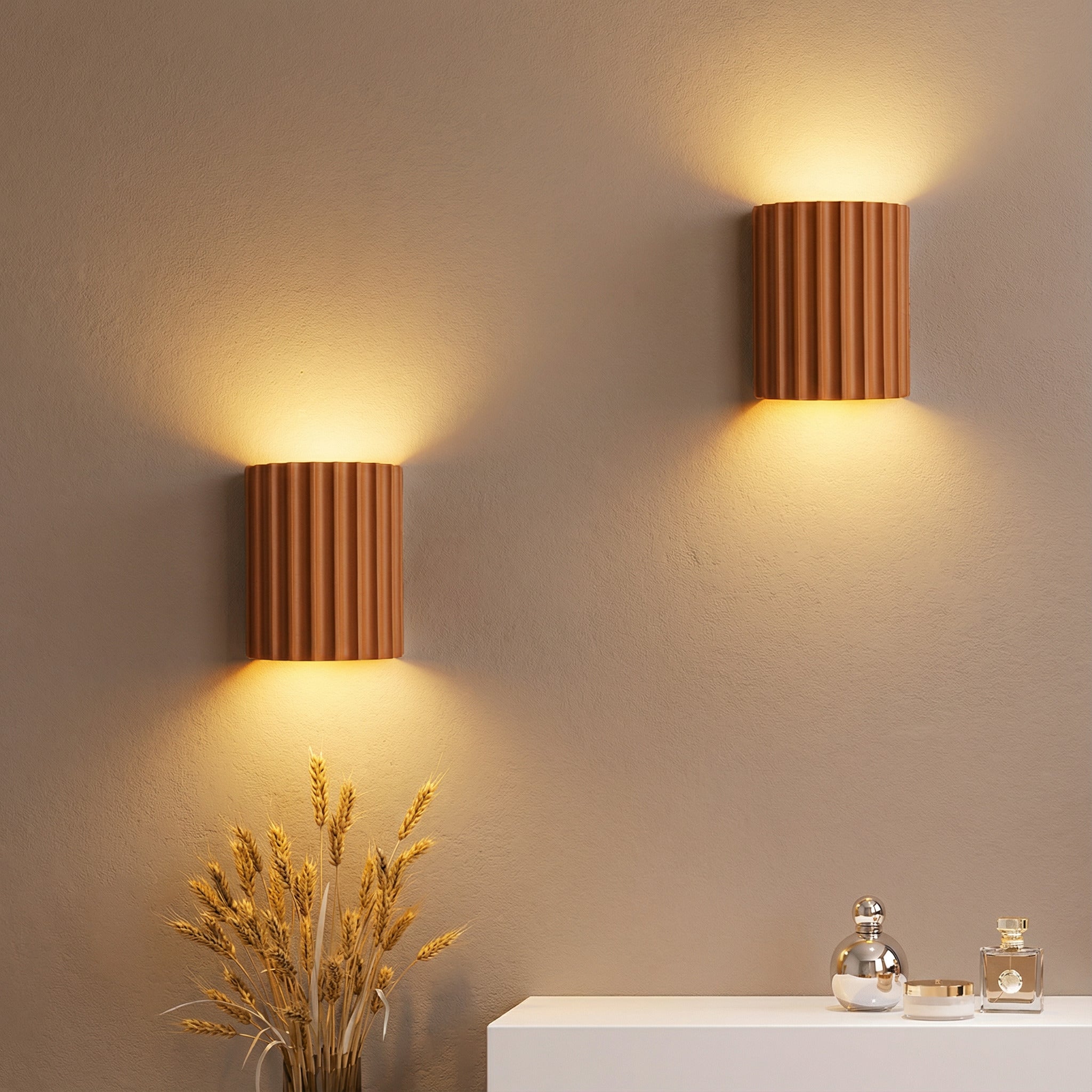 Nordic Pleated Resin Wall Sconce | Modern Macaron Ribbed LED Lamp (16.5cm)