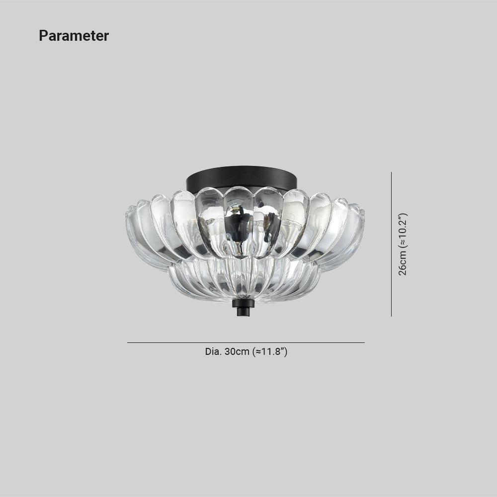 Plafonnier moderne en verre Freyza | Arisha, style parapluie affleurant – chambre, couloir, cuisine modernes