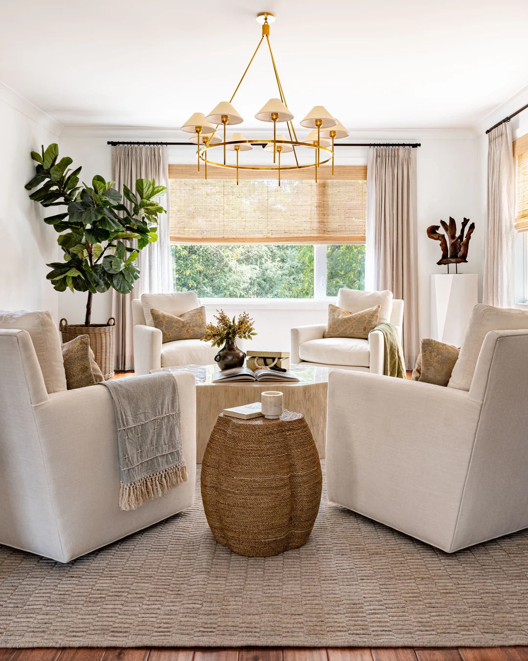 Freyza | Hackney Vintage Industrial Brass Fabric Chandelier – Industrial Dining Room Living Room