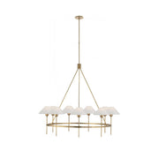 Freyza | Hackney Vintage Industrial Brass Fabric Chandelier – Industrial Dining Room Living Room