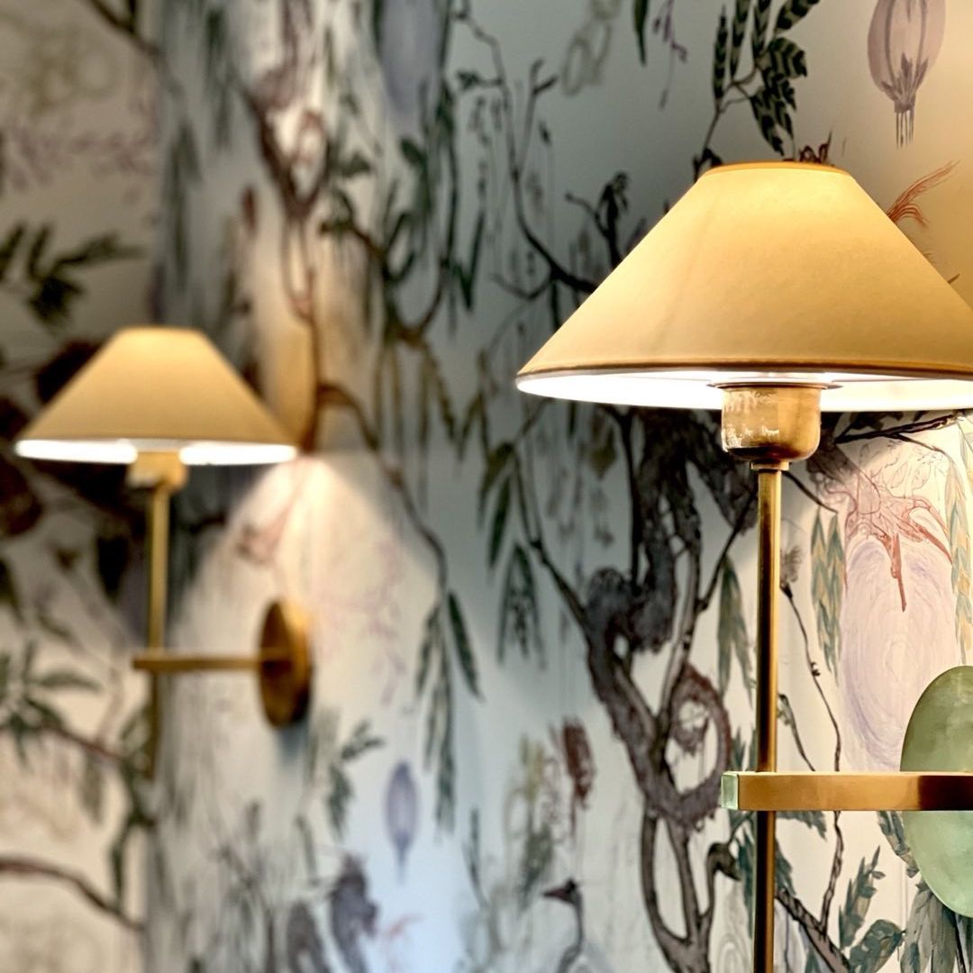 Freyza | Zosilara Vintage Brass Brass Fabric Wall Light – Vintage Bedroom Hallway