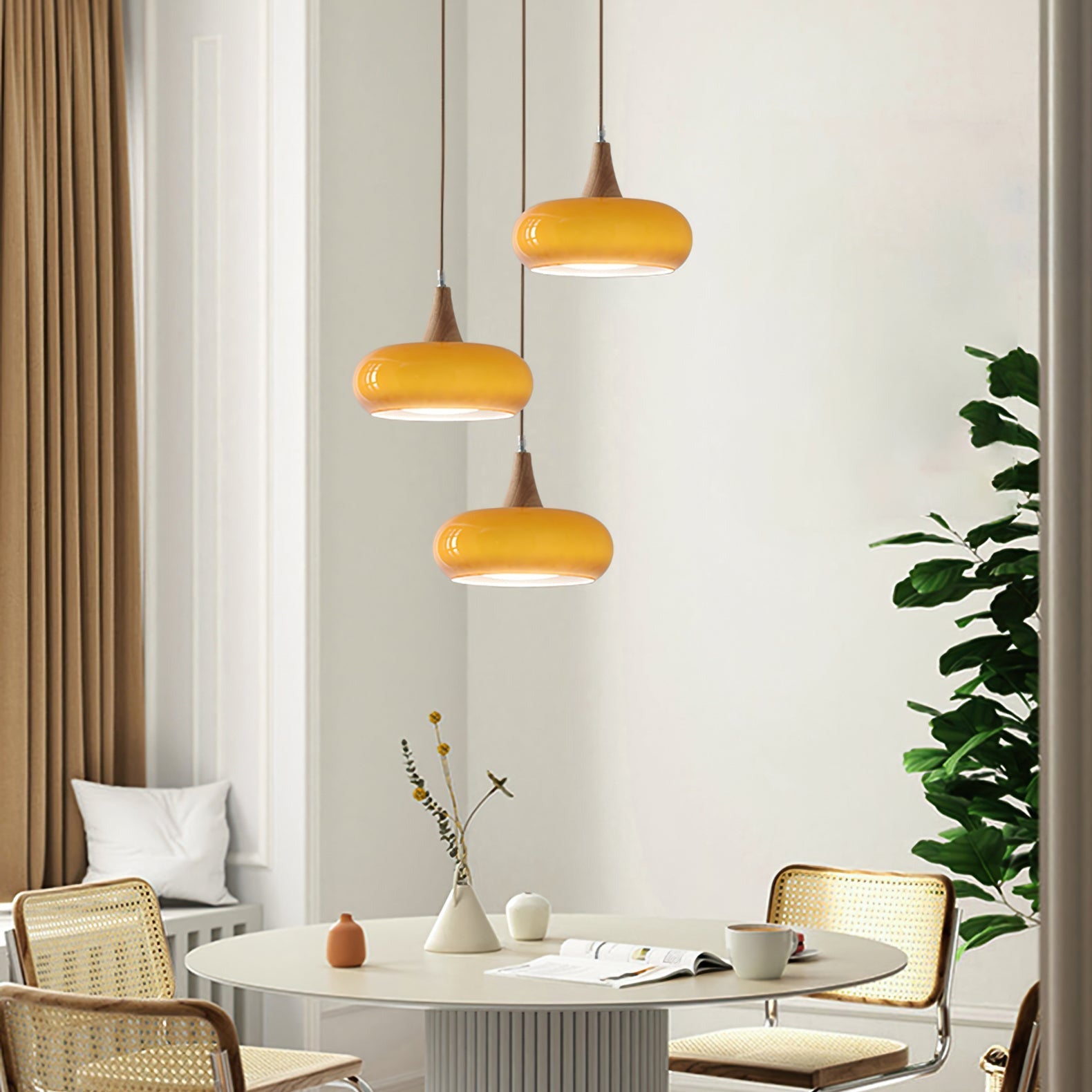 Freyza | Suspension en bois Charlotte – Luminaire suspendu pour cuisine et salle à manger