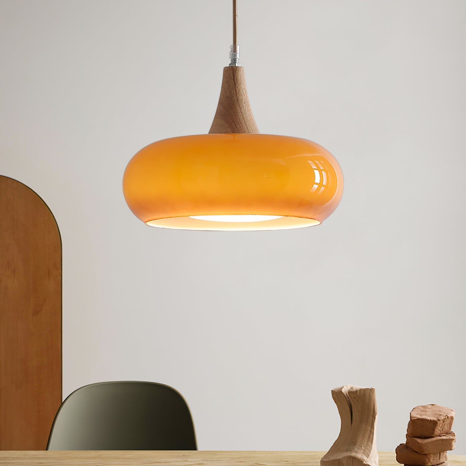 Freyza | Suspension en bois Charlotte – Luminaire suspendu pour cuisine et salle à manger