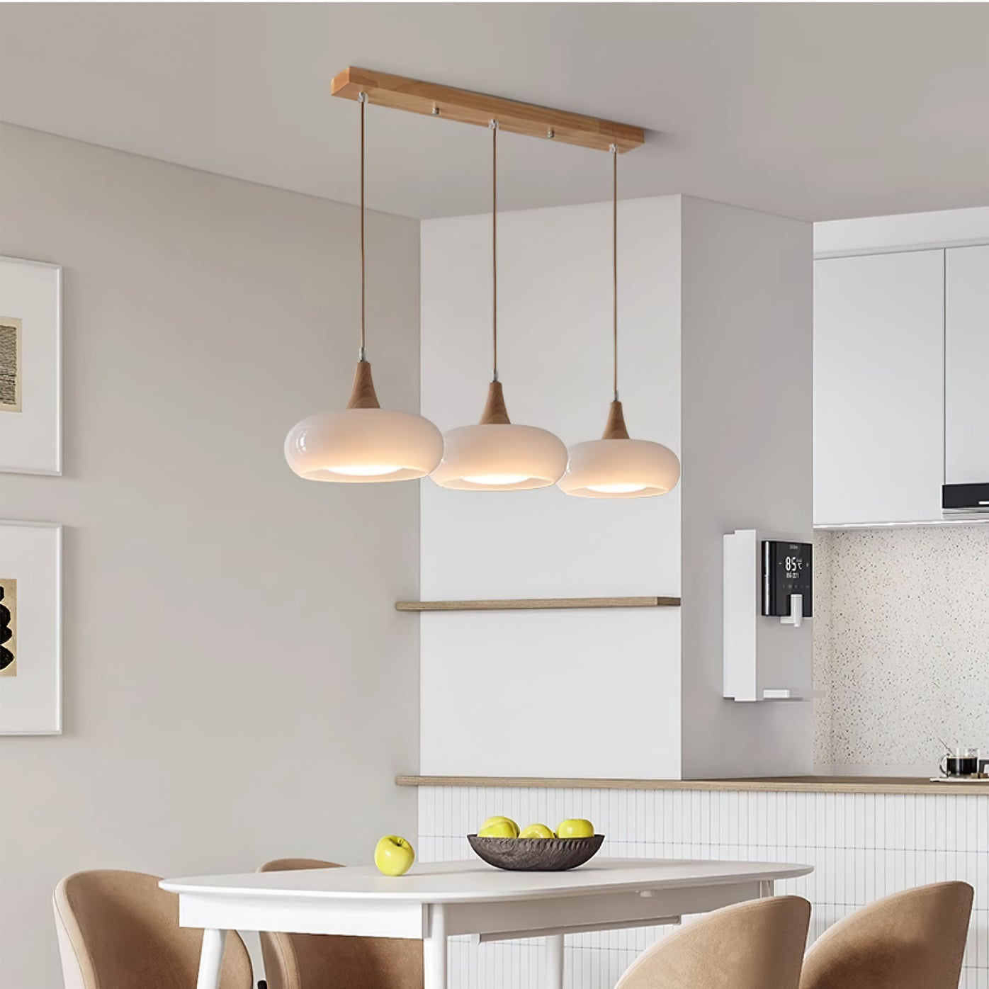 Freyza | Suspension en bois Charlotte – Luminaire suspendu pour cuisine et salle à manger