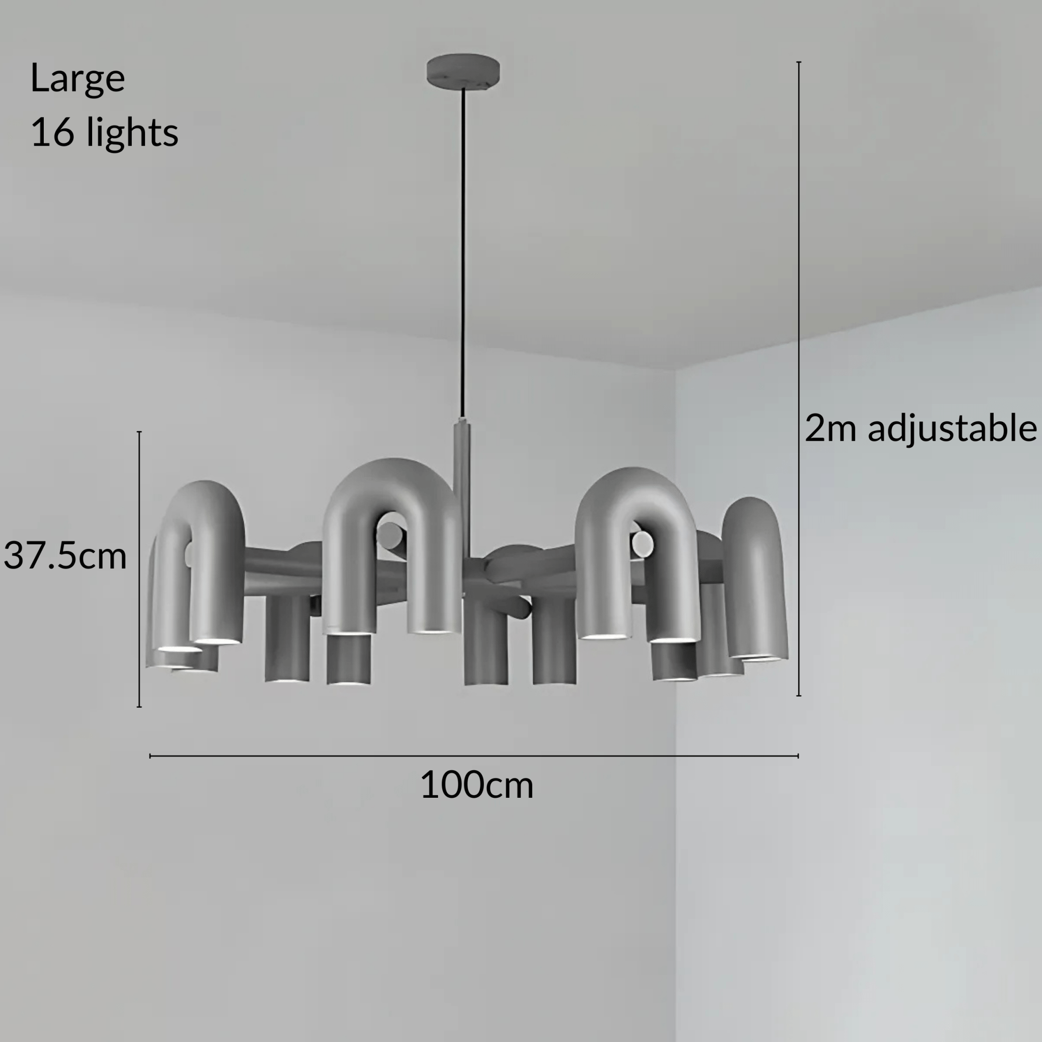 Freyza - Halcyon | Modern Elegant U-Shaped LED Chandelier Lighting