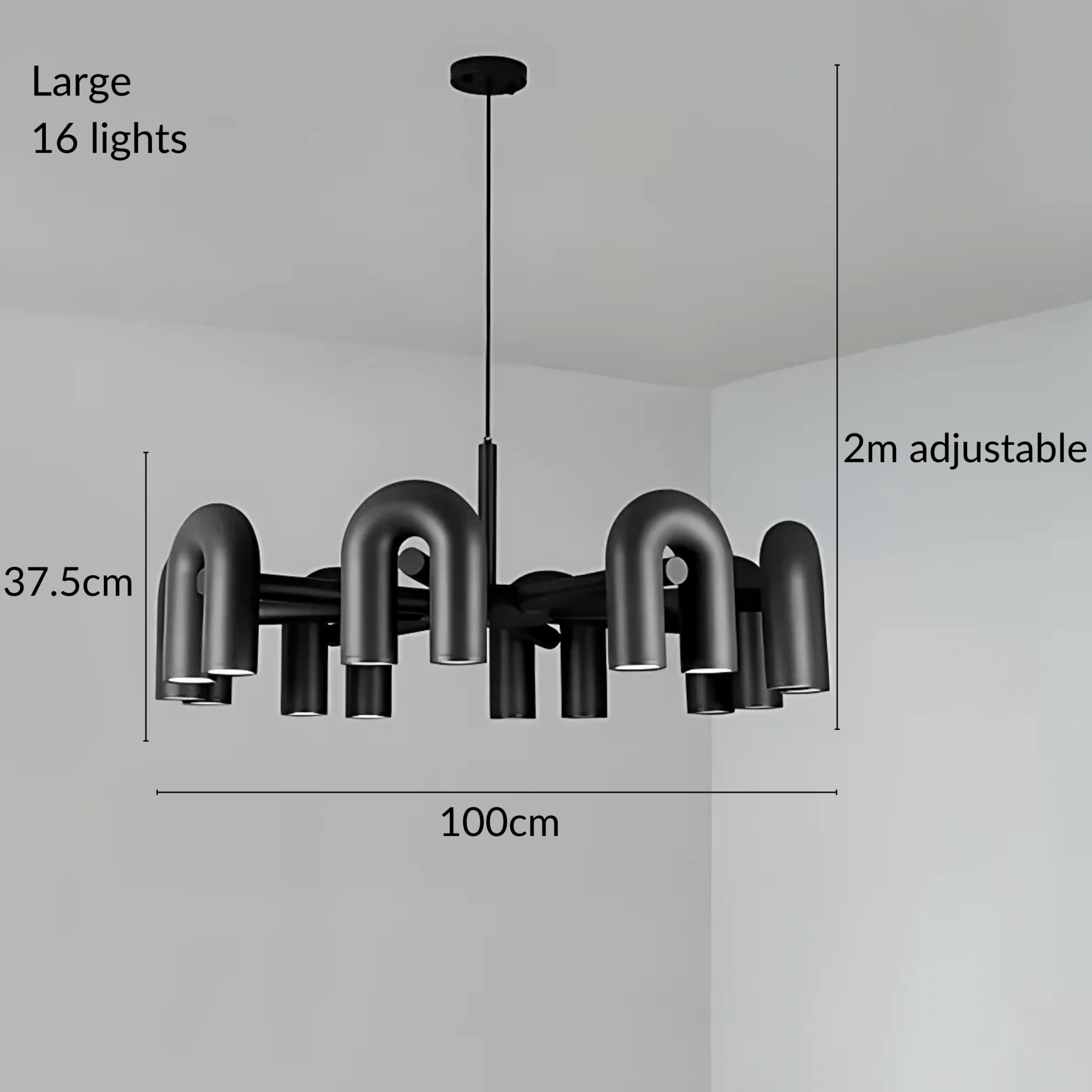 Freyza - Halcyon | Modern Elegant U-Shaped LED Chandelier Lighting